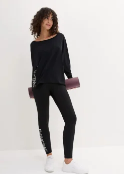 bonprix Bekleidung·Sweat|Sportbekleidung^Schnelltrocknendes Sport-Shirt mit Retro-Print schwarz bedruckt