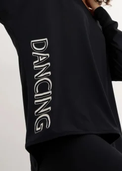 bonprix Bekleidung·Sweat|Sportbekleidung^Schnelltrocknendes Sport-Shirt mit Retro-Print schwarz bedruckt