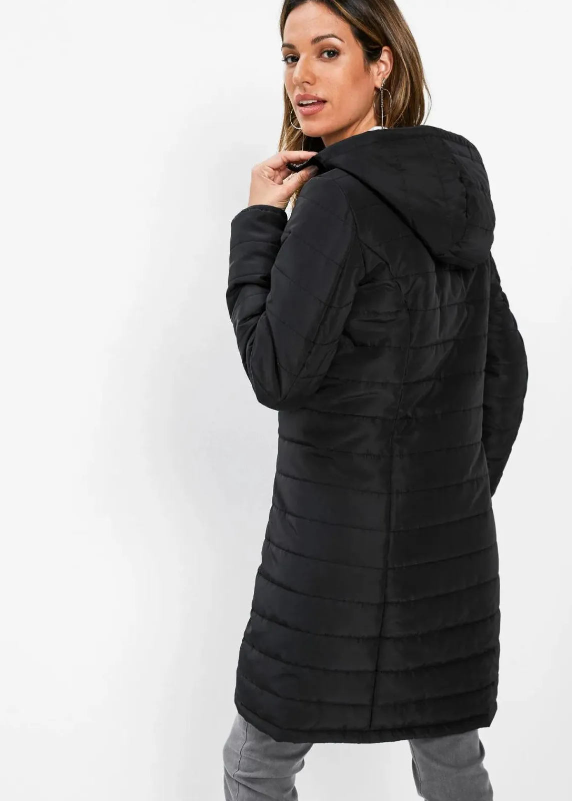 bonprix Jacken & Mäntel|Bekleidung·Hosen^Schöner Steppmantel zum Wenden schwarz