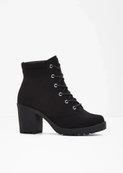 bonprix Boots^Schnürboots mit Blockabsatz schwarz