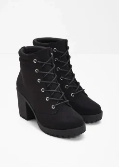 bonprix Boots^Schnürboots mit Blockabsatz schwarz