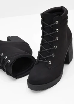 bonprix Boots^Schnürboots mit Blockabsatz schwarz