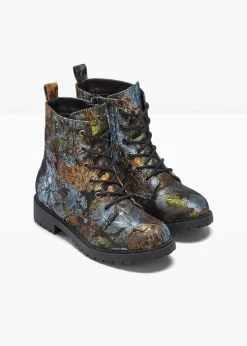 bonprix Boots^Schnürboots mit floralem Muster grün geblümt