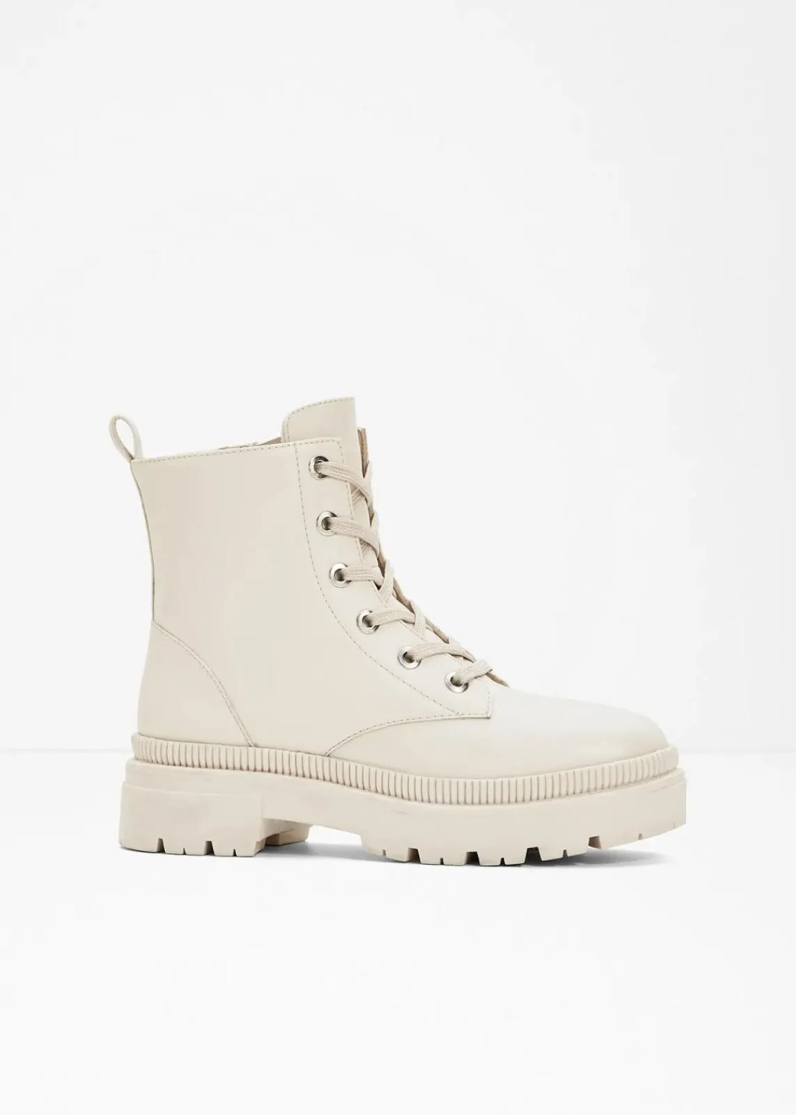 bonprix Boots^Schnürboots mit Profilsohle beige
