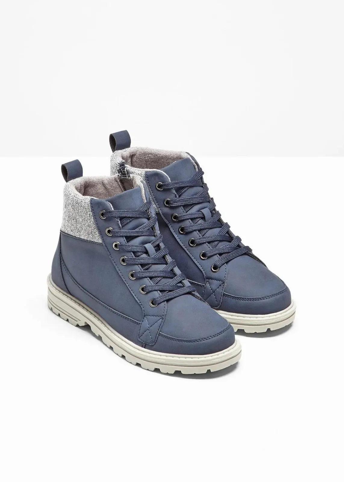 bonprix Boots^Schnürboots mit Profilsohle nachtblau