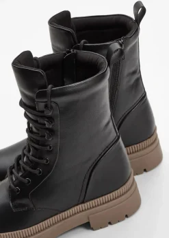 bonprix Boots^Schnürboots mit Profilsohle schwarz