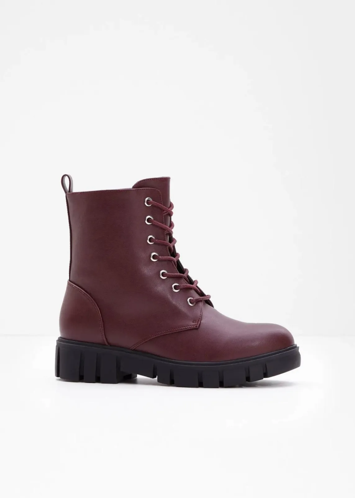 bonprix Boots^Schnürboots mit Profilsohle dunkelbeere
