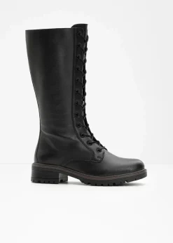 bonprix Gefütterte Winterschuhe|Stiefel^Schnürstiefel schwarz