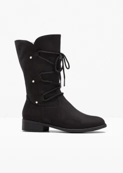 bonprix Gefütterte Winterschuhe|Stiefel^Schnürstiefel schwarz