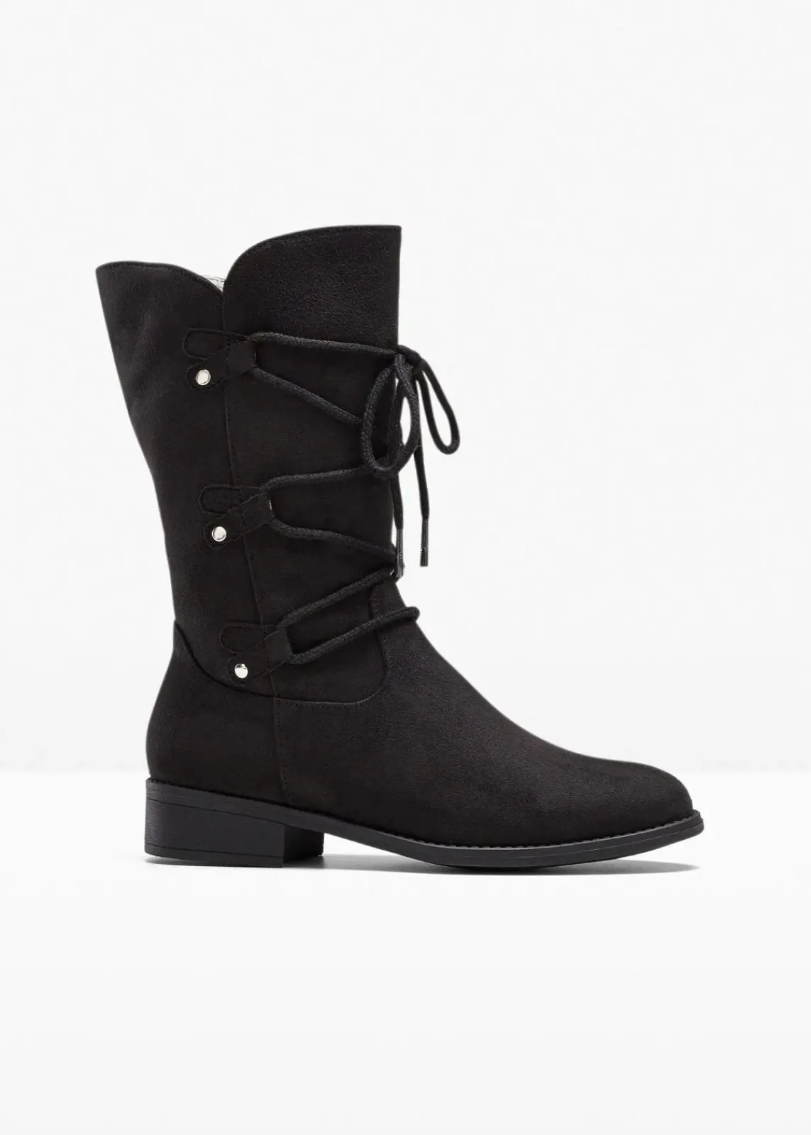 bonprix Gefütterte Winterschuhe|Stiefel^Schnürstiefel schwarz