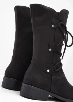 bonprix Gefütterte Winterschuhe|Stiefel^Schnürstiefel schwarz