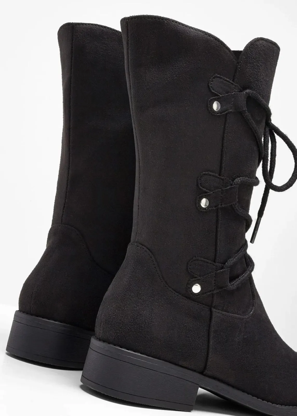 bonprix Gefütterte Winterschuhe|Stiefel^Schnürstiefel schwarz