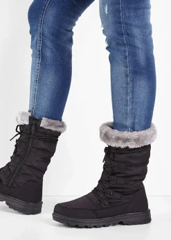 bonprix Komfortschuhe|Gefütterte Winterschuhe^Schnürstiefel schwarz