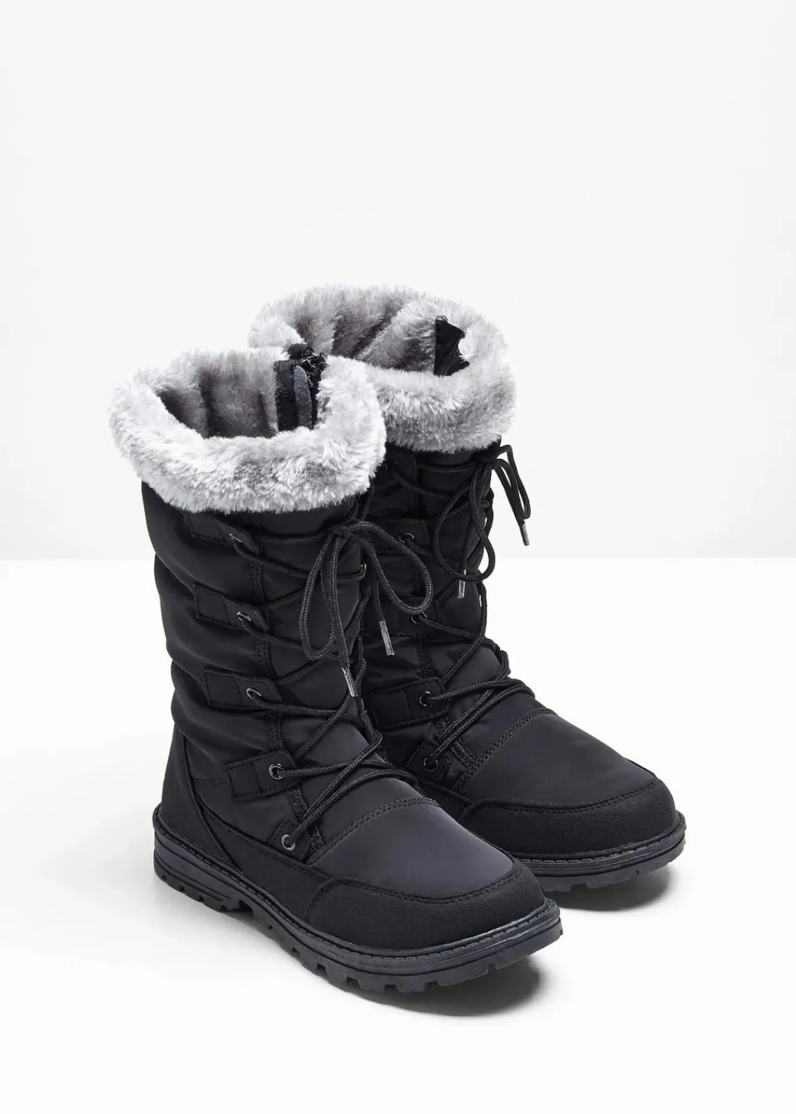 bonprix Komfortschuhe|Gefütterte Winterschuhe^Schnürstiefel schwarz