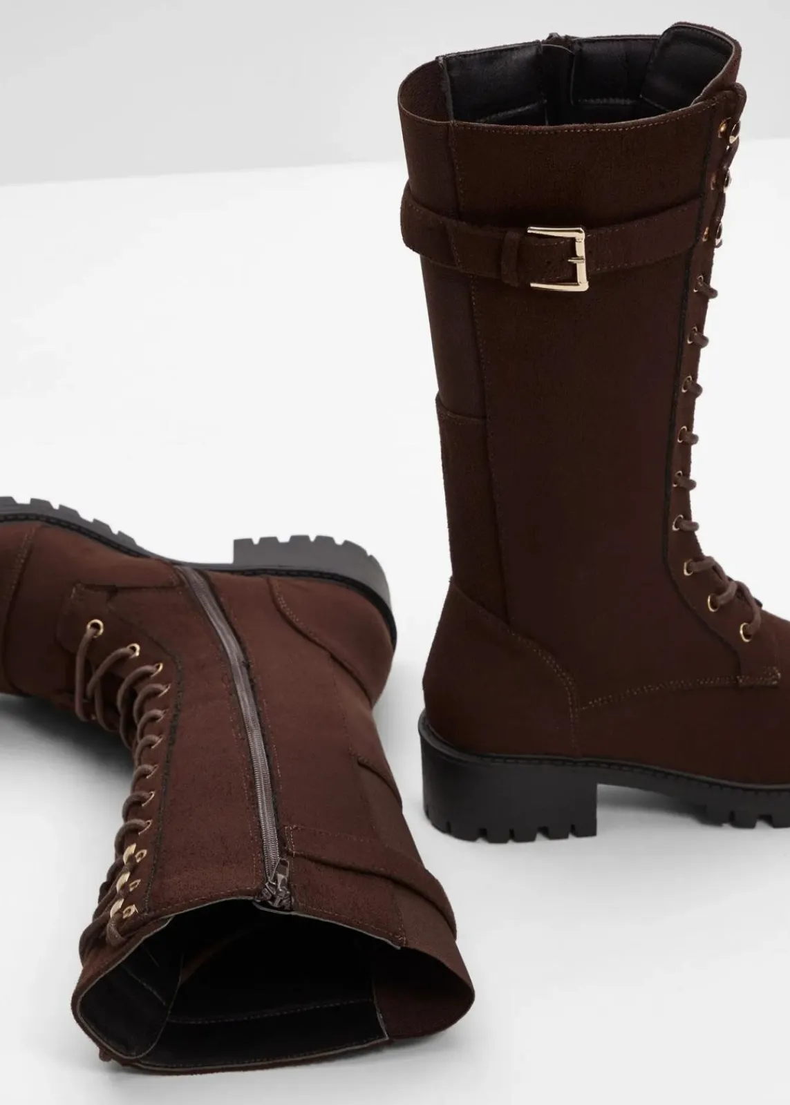 bonprix Stiefel^Schnürstiefel dunkelbraun