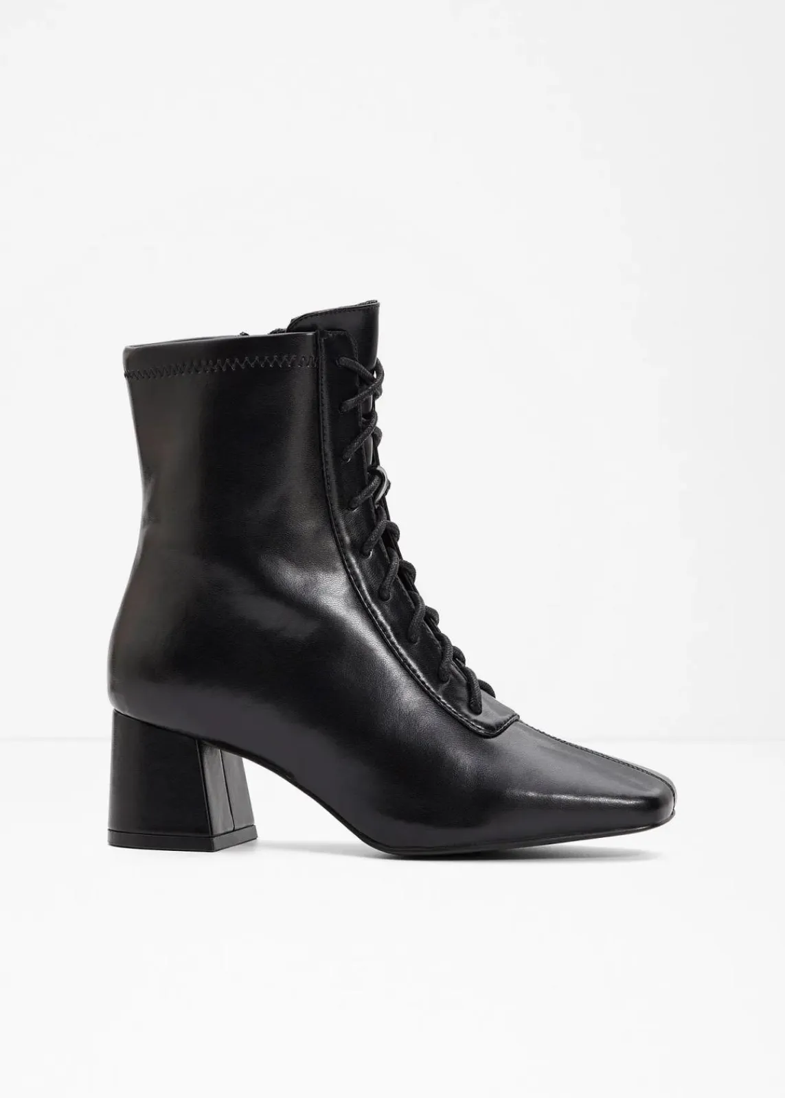 bonprix Stiefeletten^Schnürstiefeletten mit Blockabsatz schwarz