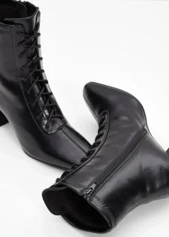 bonprix Stiefeletten^Schnürstiefeletten mit Blockabsatz schwarz