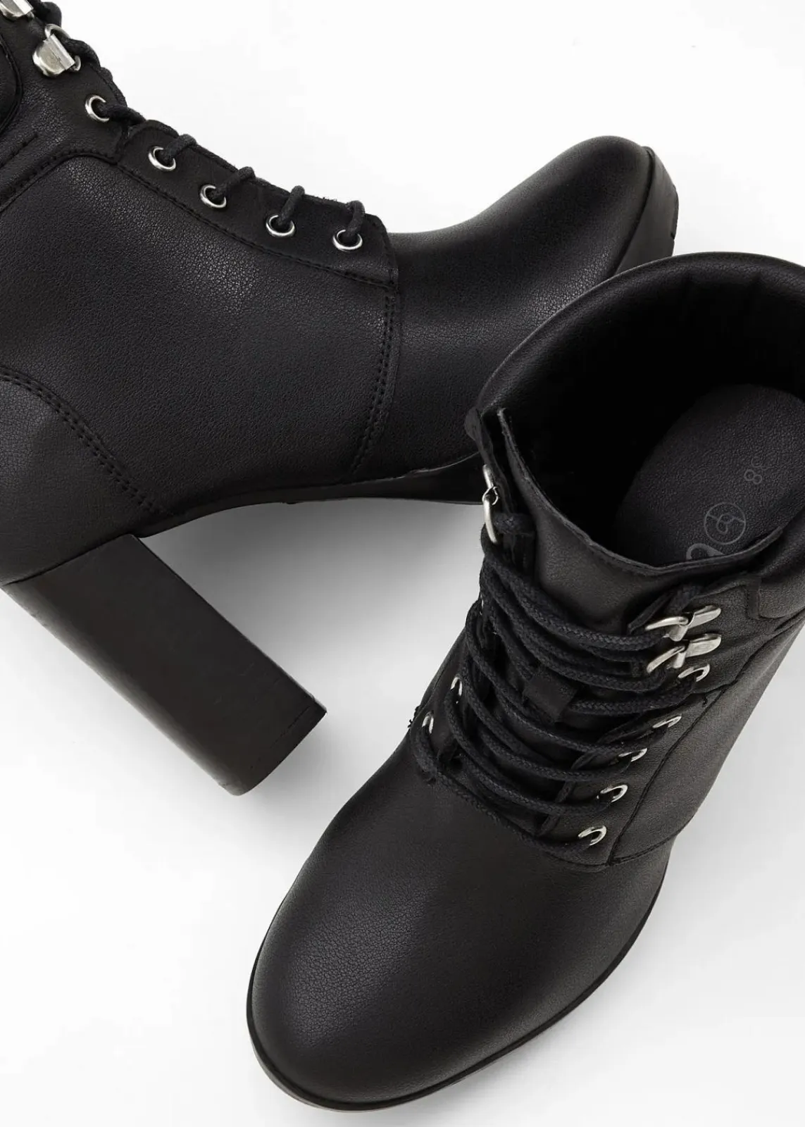 bonprix Stiefeletten|Schuhe & Accessoires In Spezialgrößen·Schuhe In Übergröße^Schnürstiefeletten mit hohem Absatz schwarz
