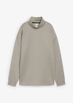 bonprix Bekleidung·Röcke|Bekleidung·Blusen & Tuniken^Scuba-Shirt mit Stehkragen hellgrau meliert meliert