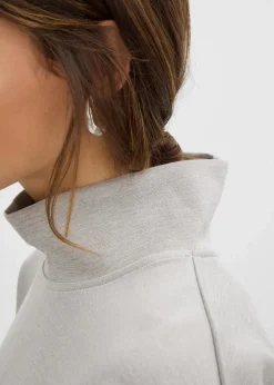bonprix Bekleidung·Röcke|Bekleidung·Blusen & Tuniken^Scuba-Shirt mit Stehkragen hellgrau meliert meliert