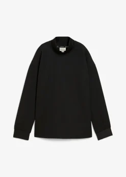 bonprix Sweat|Basics^Scuba-Shirt mit Stehkragen schwarz