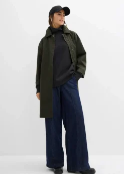 bonprix Sweat|Basics^Scuba-Shirt mit Stehkragen schwarz
