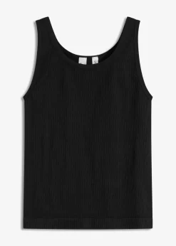 bonprix Bekleidung·Sweat|Sportbekleidung^Seamless Longtop aus Rippe schwarz