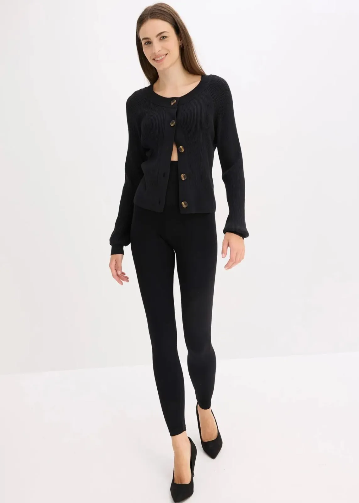 bonprix Wäsche·Socken & Strumpfhosen|Wäsche·Basics^Seamless Shape-Strumpfleggings schwarz