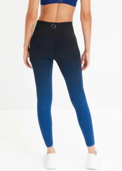 bonprix Bekleidung·Sweat|Bekleidung·Kleider^Seamless Sport-Leggings mit Farbverlauf, schnelltrocknend horizontblau/schwarz