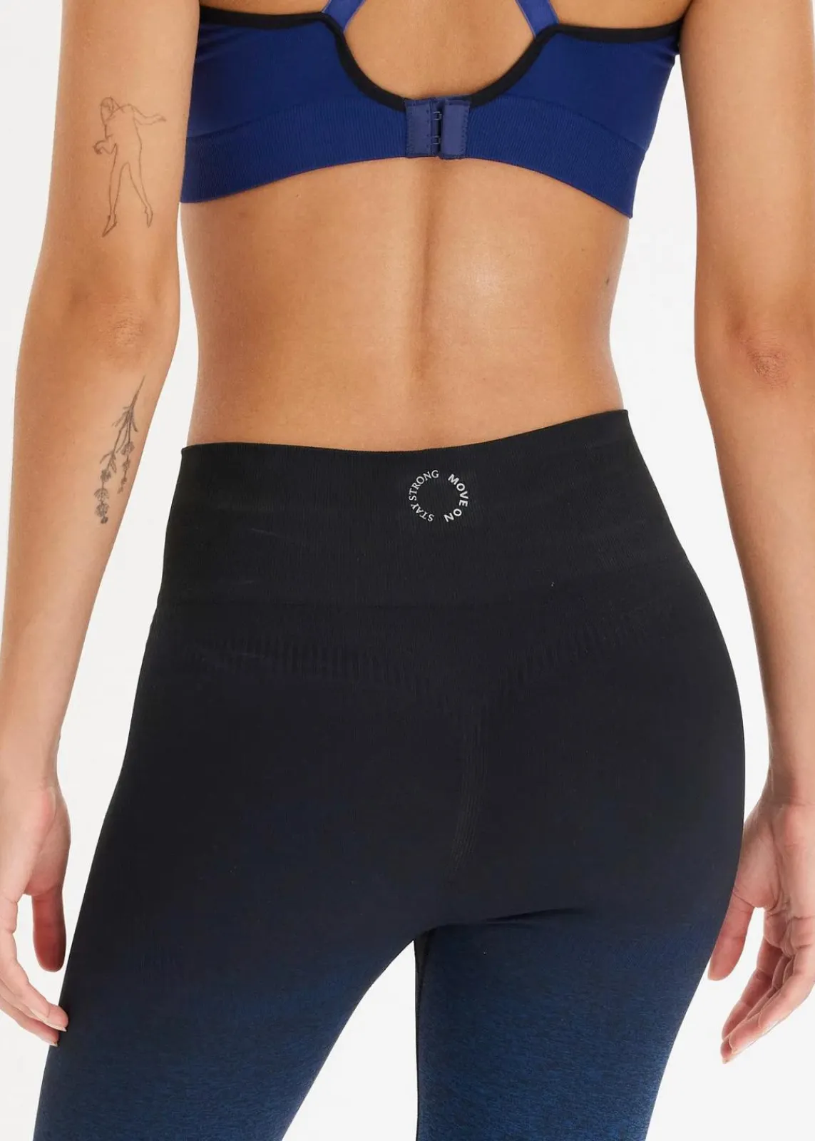 bonprix Bekleidung·Sweat|Bekleidung·Kleider^Seamless Sport-Leggings mit Farbverlauf, schnelltrocknend horizontblau/schwarz