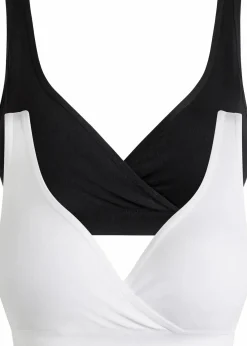 bonprix Wäsche·Still- & Umstandswäsche|Wäsche·Bhs^Seamless Still-Bustier (2er Pack) schwarz + weiß
