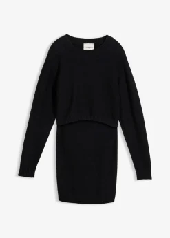 bonprix Bekleidung·Blazer|Umstandsmode^Set aus Pullover und Rock für die Schwangerschaft und danach aus Bio-Baumwolle (2. tlg Set) schwarz