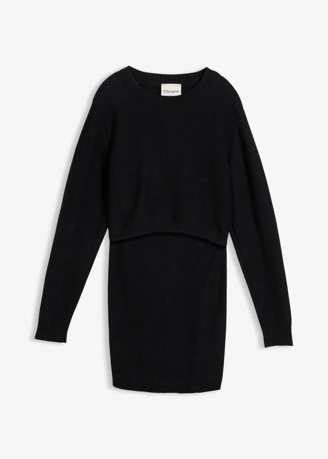 bonprix Bekleidung·Blazer|Umstandsmode^Set aus Pullover und Rock für die Schwangerschaft und danach aus Bio-Baumwolle (2. tlg Set) schwarz