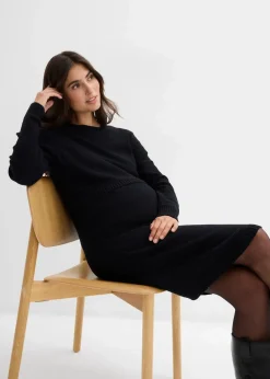 bonprix Bekleidung·Blazer|Umstandsmode^Set aus Pullover und Rock für die Schwangerschaft und danach aus Bio-Baumwolle (2. tlg Set) schwarz