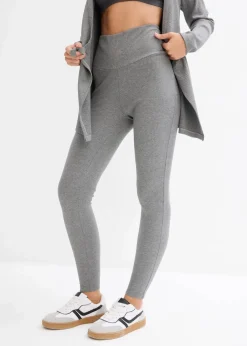 bonprix Umstandsmode|Nachhaltigere Materialien^Set aus Umstands-Wickelshirt mit bequemer Leggings (2-tlg.Set) grau meliert