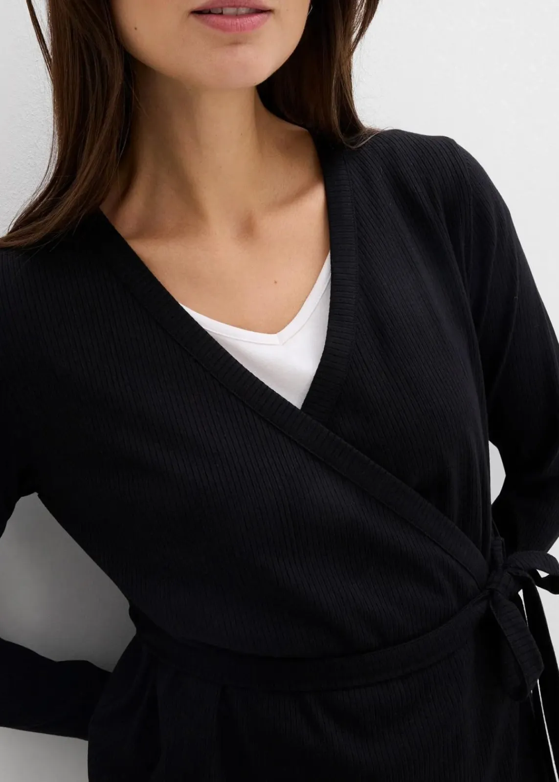 bonprix Bekleidung·Blazer|Nachhaltigere Materialien^Set aus Umstands-Wickelshirt mit bequemer Leggings (2-tlg.Set) schwarz