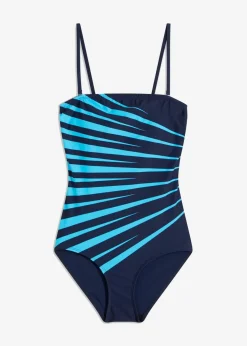 bonprix Nachhaltigere Materialien|Shapewear^Shape Badeanzug leichte Formkraft dunkelblau/türkis gestreift