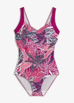 bonprix Nachhaltigere Materialien|Shapewear^Shape Badeanzug mittlere Formkraft violettorchidee floral