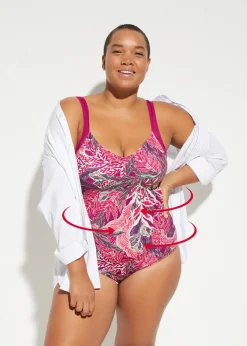 bonprix Nachhaltigere Materialien|Shapewear^Shape Badeanzug mittlere Formkraft violettorchidee floral