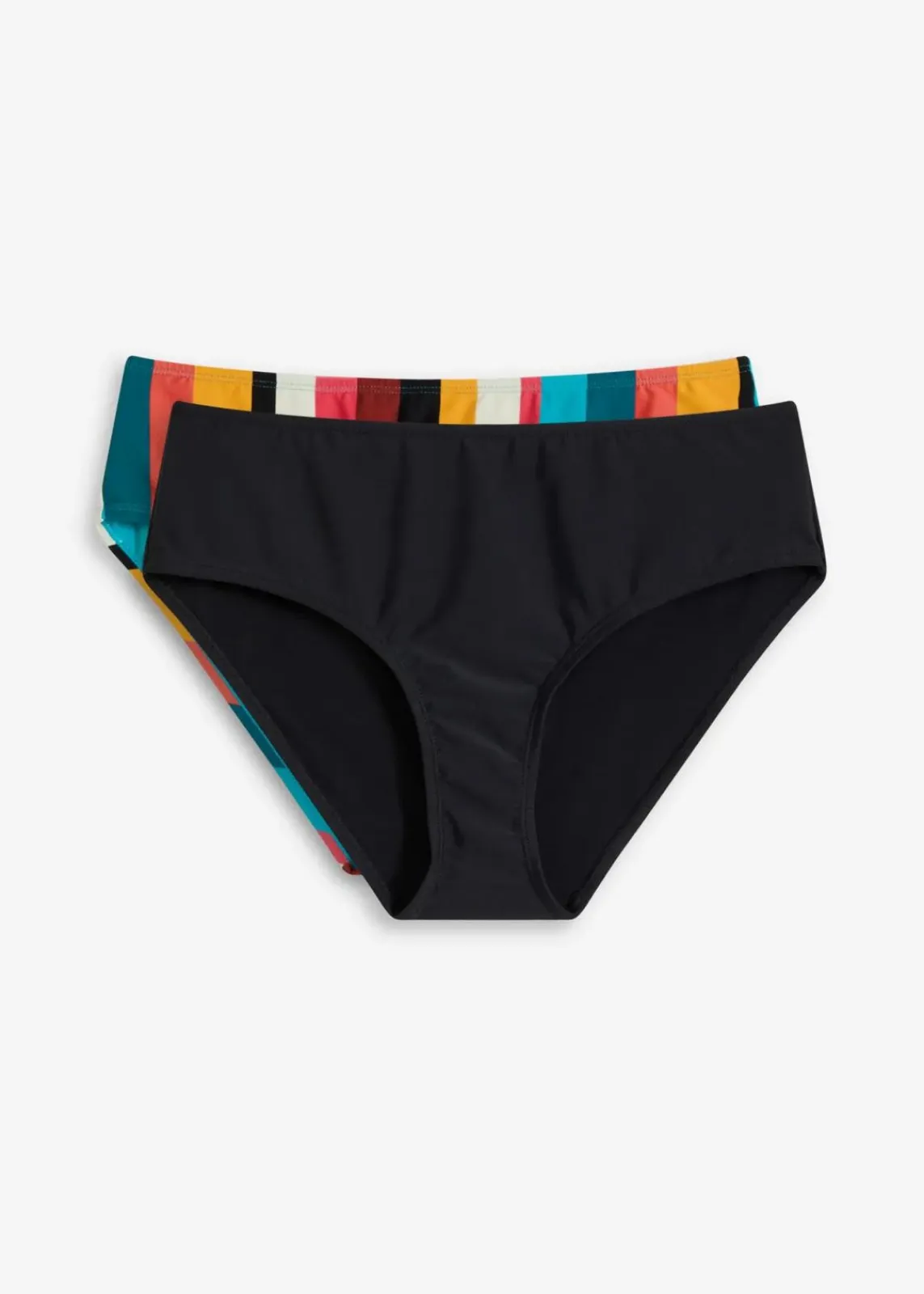 bonprix Nachhaltigere Materialien|Mix & Match^Shape Bikinihose (2er Pack) leichte Formkraft bunt/gestreift + anthrazit