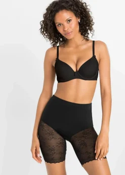 bonprix Wäsche·Radler & Oberschenkelschutz|Wäsche·Shapewear^Shape Hose mit Spitze und mittlerer Formkraft schwarz