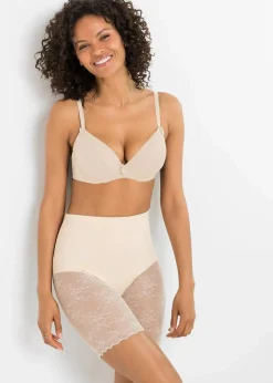 bonprix Höschen|Socken & Strumpfhosen^Shape Hose mit Spitze und mittlerer Formkraft puder