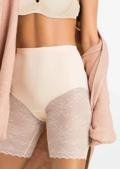 bonprix Höschen|Socken & Strumpfhosen^Shape Hose mit Spitze und mittlerer Formkraft puder