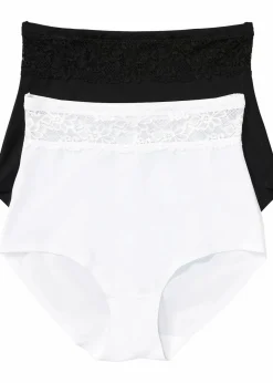 bonprix Wäsche·Basics|Wäsche·Shapewear^Shape Panty mit leichter Formkraft (2er Pack) schwarz + weiß