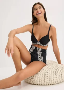 bonprix Wäsche·Shapewear|Wäsche·Höschen^Shape Panty mit leichter Formkraft schwarz/wollweiß