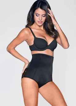 bonprix Wäsche·Shapewear|Wäsche·Höschen^Shape Panty mit Spitzeneinsatz und starker Formkraft schwarz