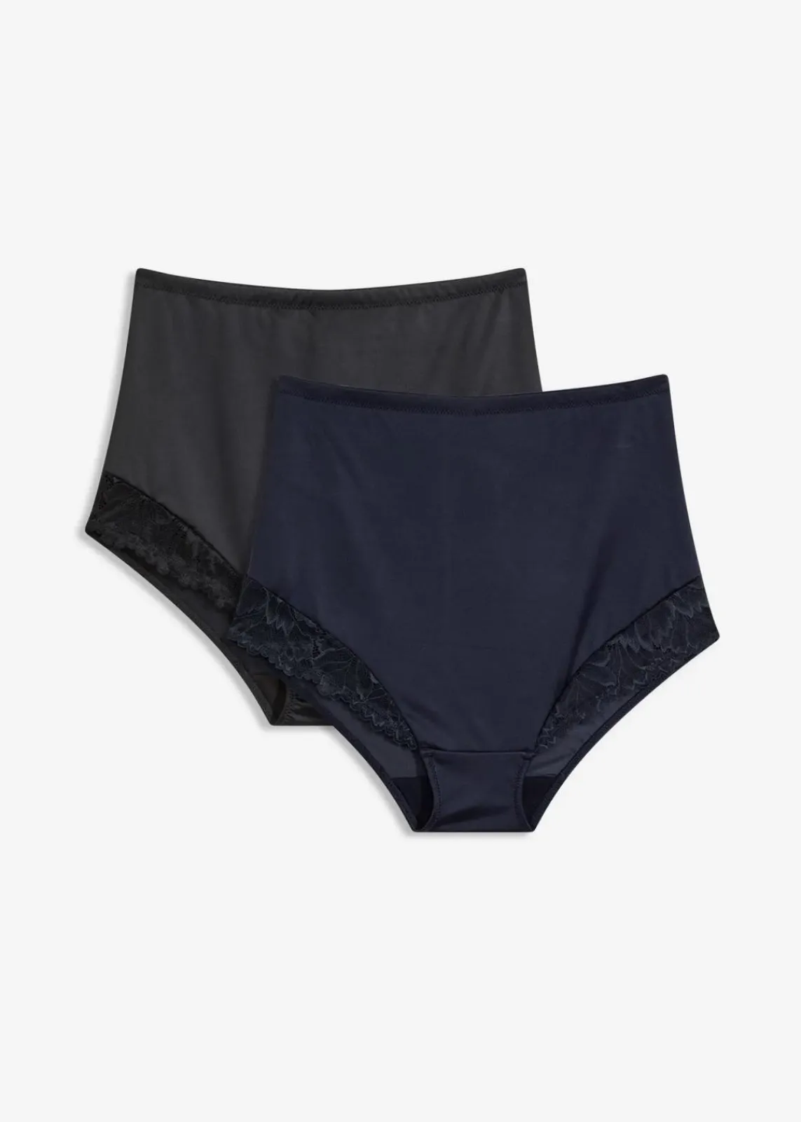 bonprix Shapewear|Höschen^Shape Slip mit Glanzeffekt und mittlerer Formkraft (2er Pack) schwarz + intensivblau