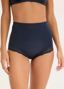 bonprix Shapewear|Höschen^Shape Slip mit Glanzeffekt und mittlerer Formkraft (2er Pack) schwarz + intensivblau