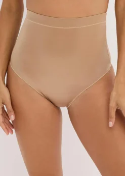 bonprix Wäsche·Shapewear|Wäsche·Höschen^Shape String mit Glanzeffekt und leichter Formkraft (2er Pack) dunkelbraun + camel