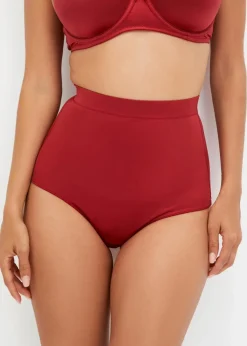 bonprix Höschen|Shapewear^Shape String mit Glanzeffekt und leichter Formkraft (2er Pack) schwarz + abendrot